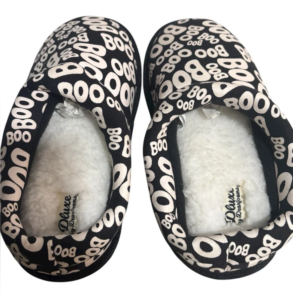 Deluxe by Dearfoams Kids Unisex Slippers Halloween Black Size 13 - 1 NWT